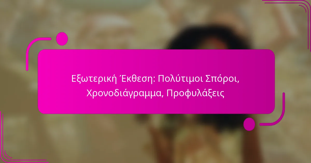 Εξωτερική Έκθεση: Πολύτιμοι Σπόροι, Χρονοδιάγραμμα, Προφυλάξεις